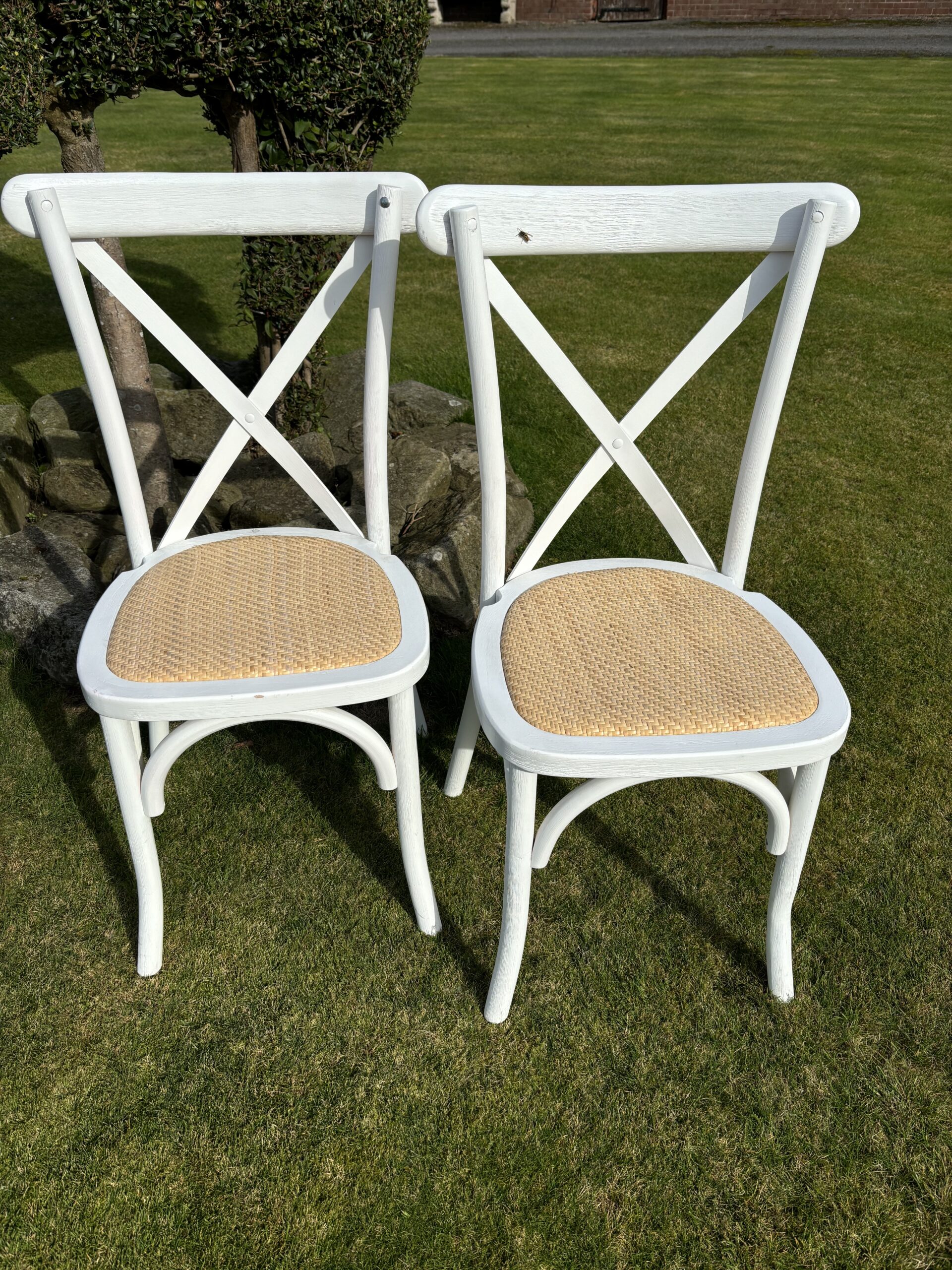 Cross Back Chair - White - Image 10