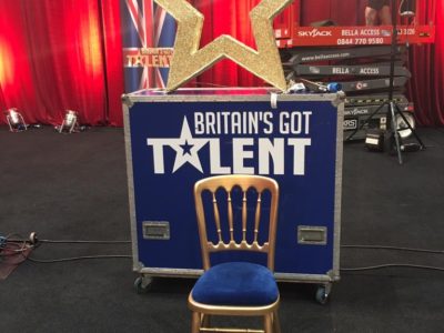 Gold cheltenham chair auditioning for BGT!