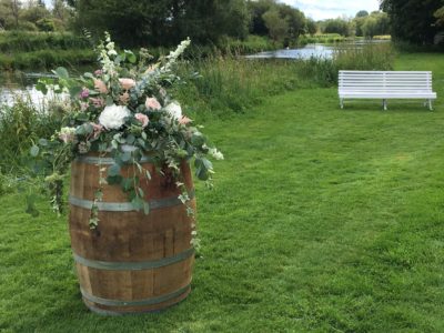 Vintage barrel with flowers wedding barrel wedding acessories