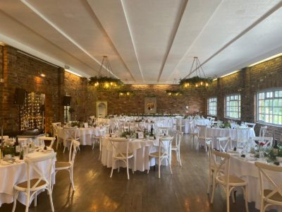 White Vintage Cross Back wedding chair at Larkspur Lodge